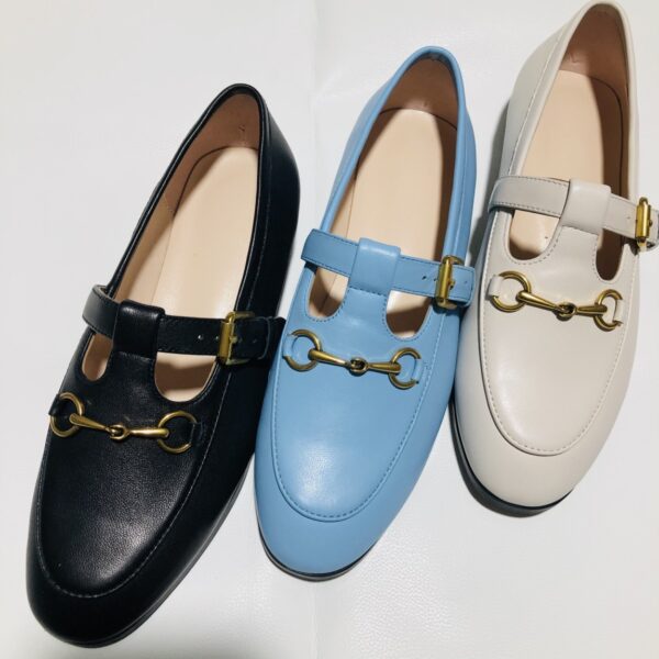 Horsebit Loafers Mixed Leather 3 Colors Rubber Sole 35–40