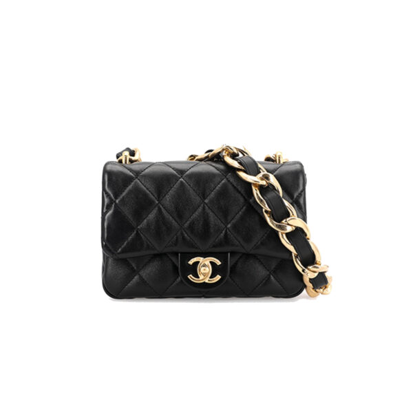 CHANEL 24K Double C Chunky Chain Classic Flap MINI Bag