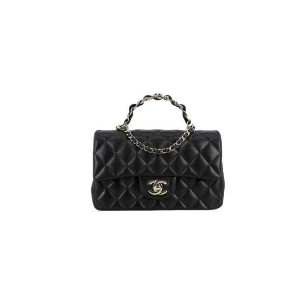 CHANEL Logo Handle bag in Lambskin