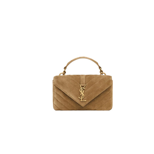 YSL college mini in quilted ted suede