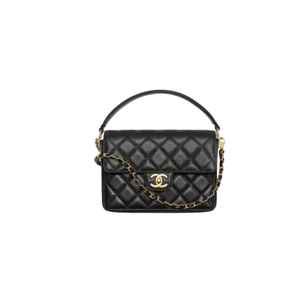 CHANEL 24K Classic Flap Handle Mini Shiny Calfskin Bag