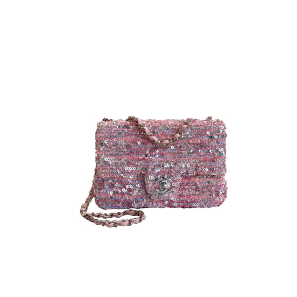 CHANEL 23C Pink Sequins Flap Bag