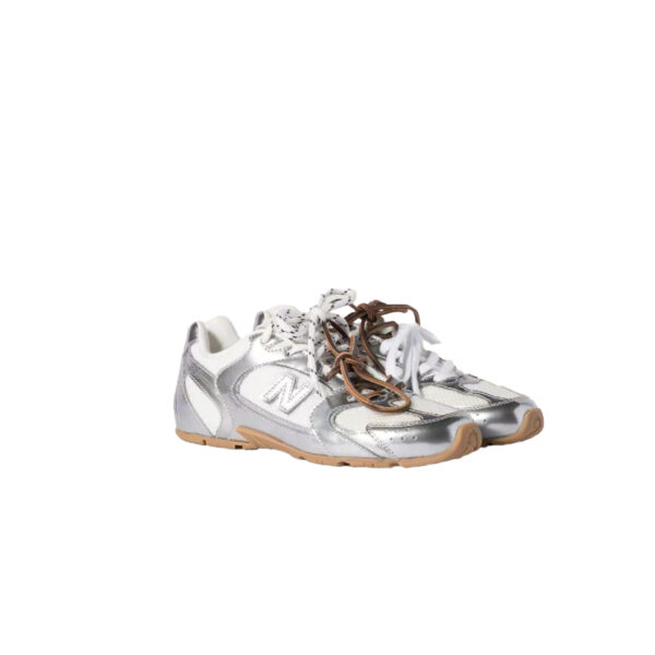 MIUMIU NB 530 SL metallic leather and mesh sneakers