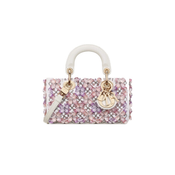 DIOR Lady D-joy Embroidered flowers embroidery in Calfskin