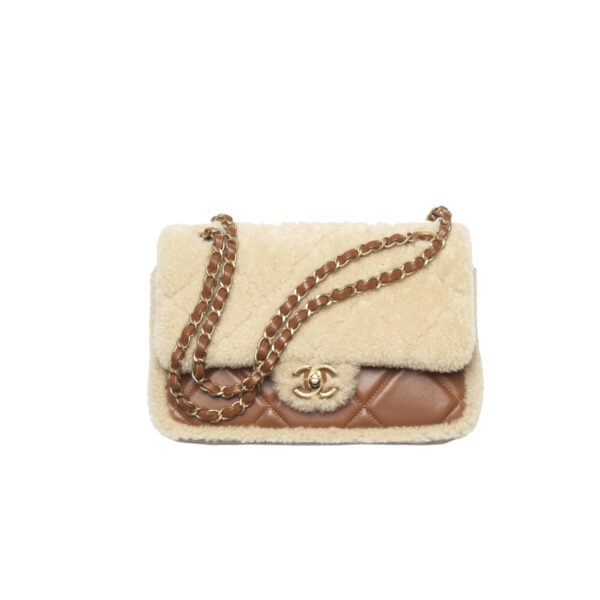 CHANEL 24K Teddy Bear-Shearling Flap Bag