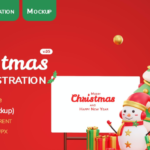 3D Christmas Scene Mockup PSD (Complete resource pack)