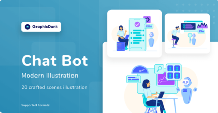 AI Chatbot Workflow Illustration Pack (Complete resource pack)